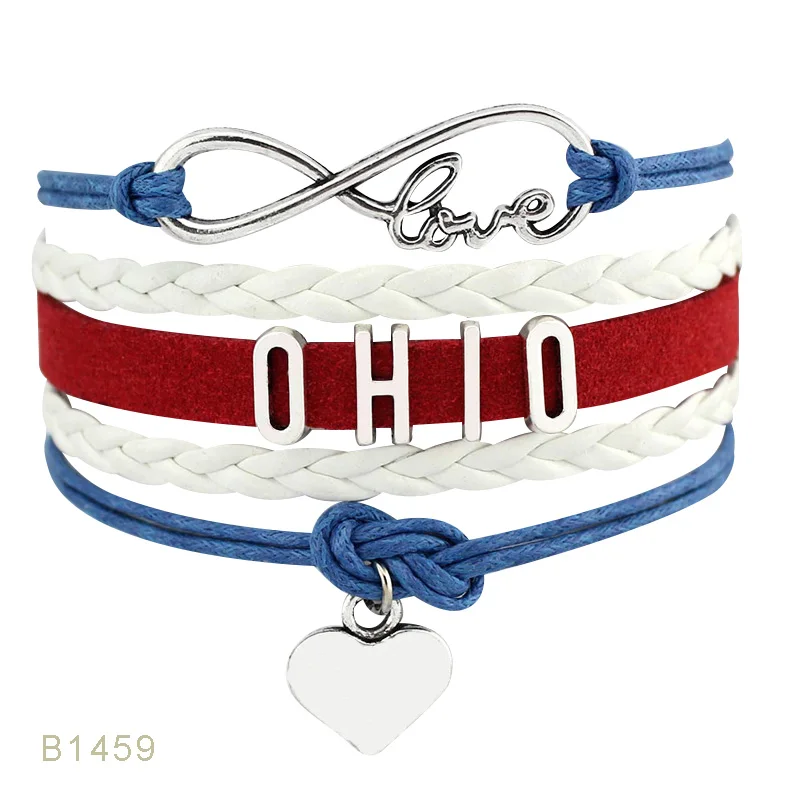 Мужские и женские кожаные браслеты золотистые американские штат Флорида мичис