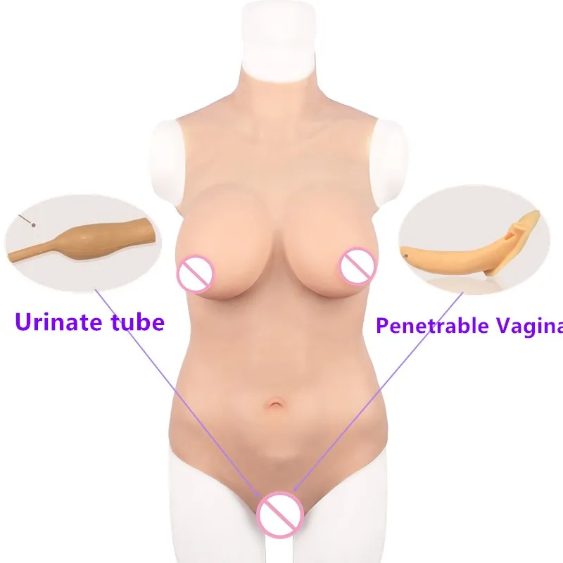 Трансгендер KnowU купальный костюм Трансвестит полный боди искусственная вагина