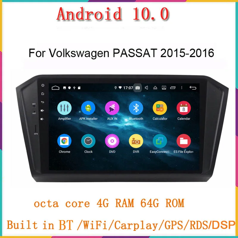 Автомобильный dvd плеер стерео система на android 10 1 дюйма с gps для Volkswagen passat 2015