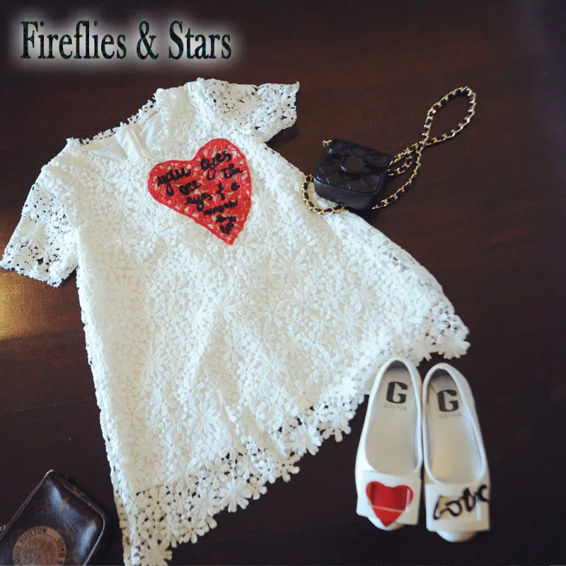 Summer girls princess Dress baby party dress kids vintage Vestidos Children brand Clothes heart embroidery lace 2 to 7 yrs | Детская