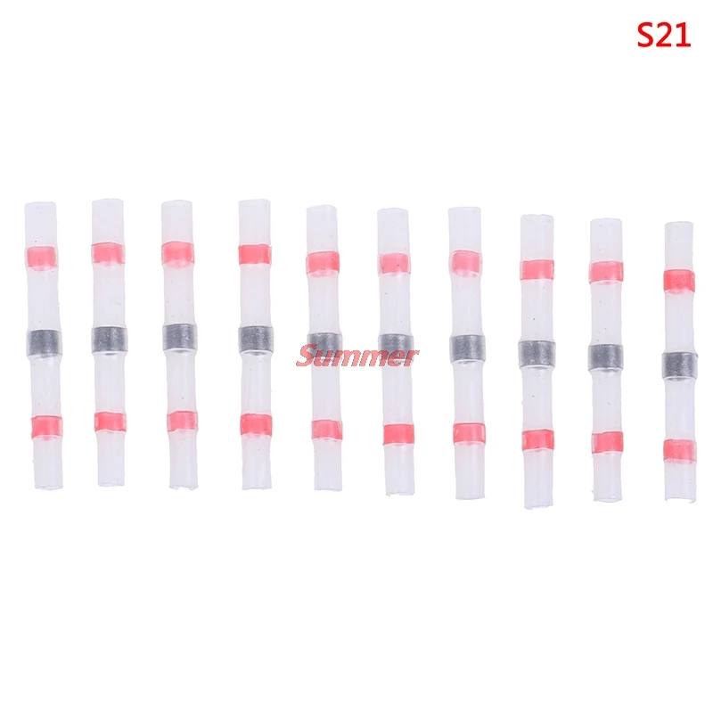 

New 10PCS SST-S11 S21 S31 S41 Heat Shrink Butt Wire Connectors Waterproof Tinned Copper Solder Seal Terminals Kit Set