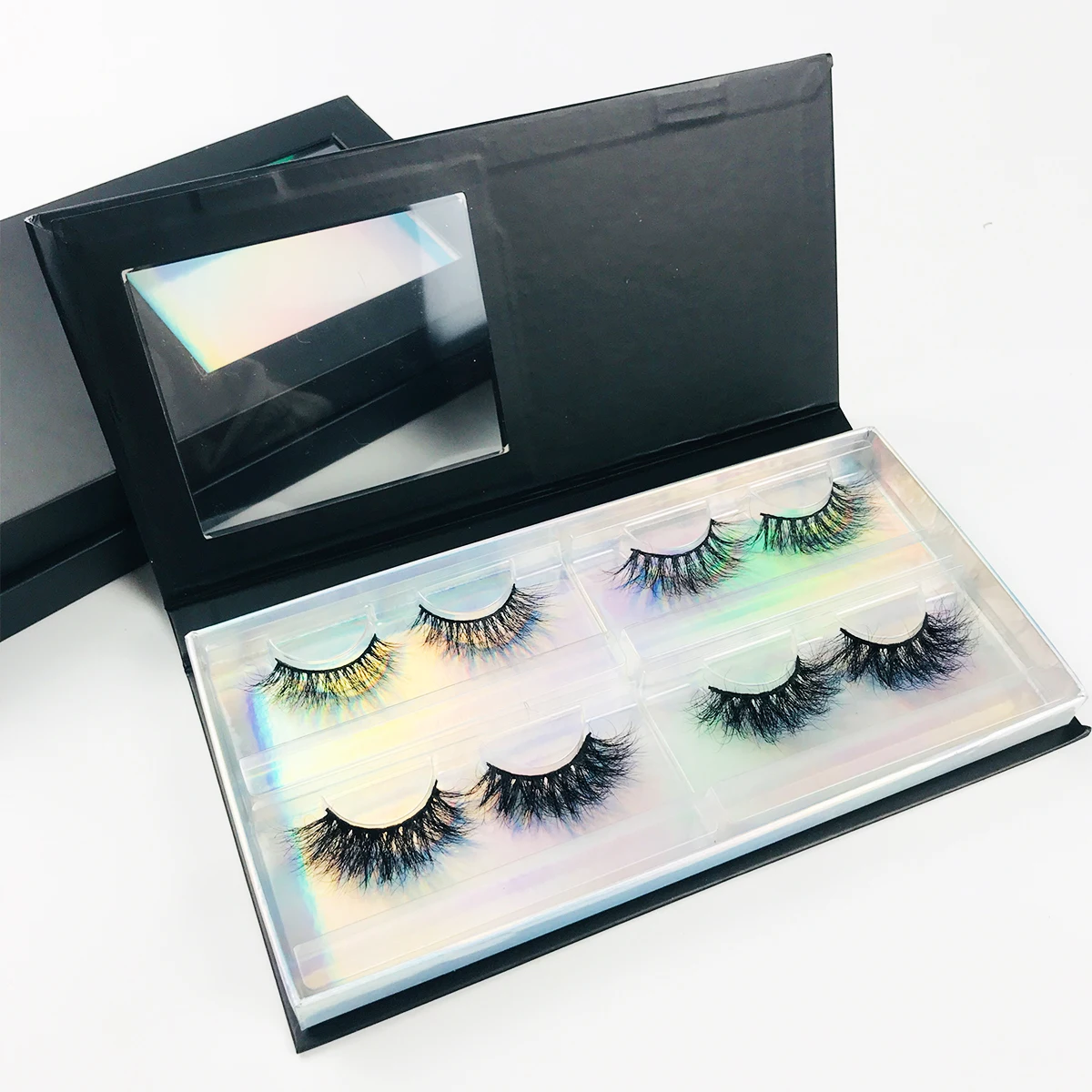 FOXYFOX  4 Pairs Natural 3D False Eye-lashes Package Set Fake Lashes Makeup Mink Lashes Extension Boxes Natural Eyelashes Cases