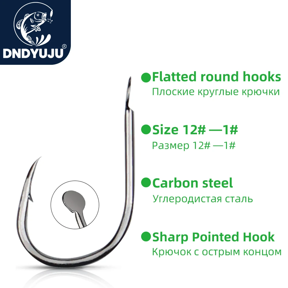 

DNDYUJU 100pcs Barbed Fish Hook Fishhook Size 1#-Size 12# High Carbon Steel Jigging Carp Fishhooks Fishing Tackle