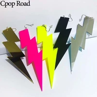 cpop lightning punk acrylic earrings for women exaggeration long acetic acid pendant dangle earrings fashion jewelry accessories