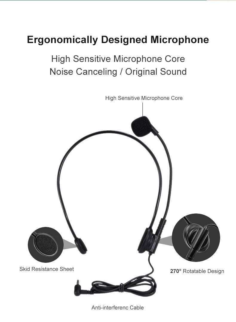 Высококачественный портативный речевой усилитель многофункциональный 15 Вт для