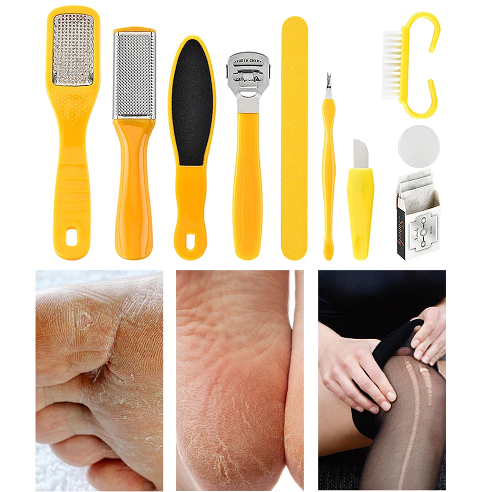 10 шт. скребок для ног профессиональный набор инструментов педикюра Rasp пилка