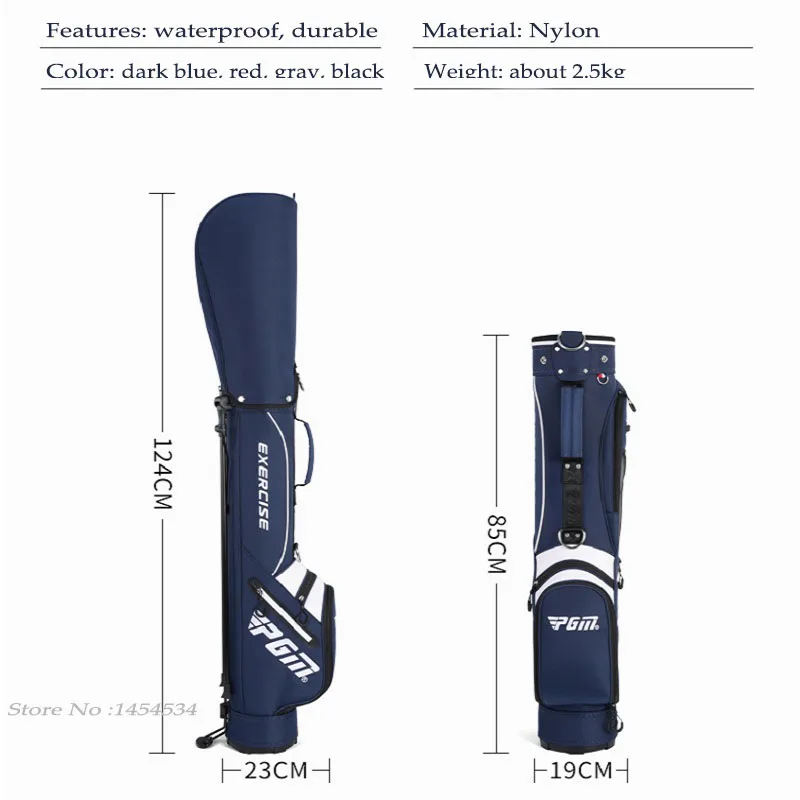PgmGolf Men Women Sports Bracket Package Waterproof Gun Standard Bag Unisex Large Capacity Can Hold 9 Clubs Ultra Light Portable
