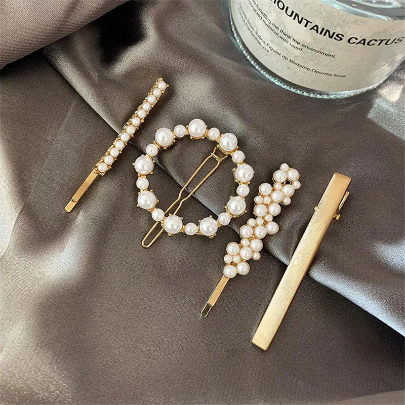 FYUAN корейский стиль Геометрические круглые шпильки для женщин Bijoux кристалл жемчуг заколки наборы свадебные аксессуары для волос ювелирные изделия подарки