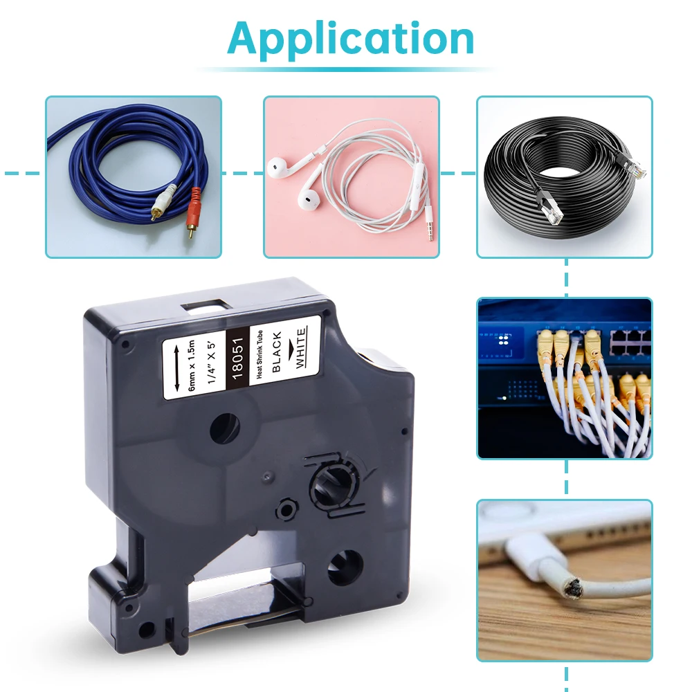 Термоусадочная трубка UniPlus 18054 желтая лента для принтера замена ленты DYMO Rhino 9 мм