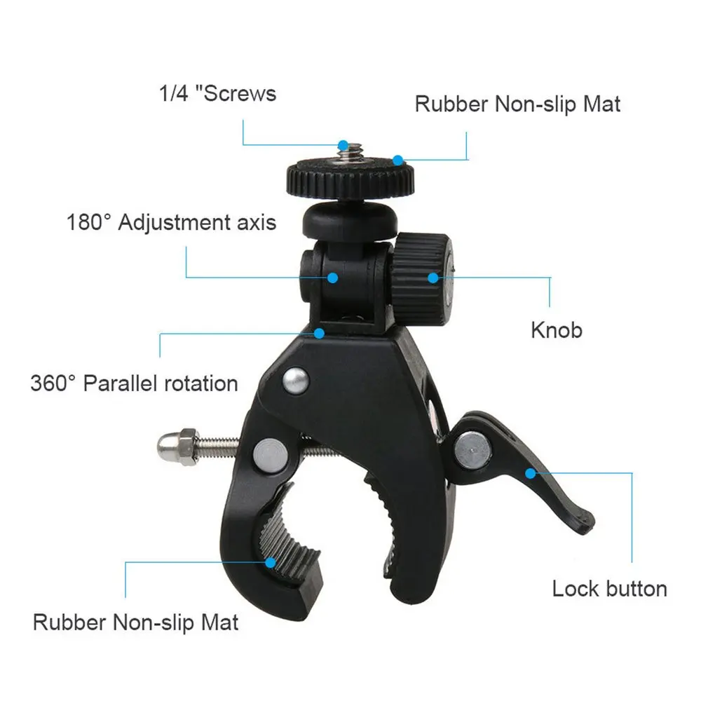 

For Gopro Mount Bike Bicycle Motorcycle Handlebar Clamp for gopro Camera Mount Tripod Adapter For Gopro Hero Free shipping