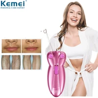 kemei km 2777 lady electric epilator women body hair remover cotton thread face removal tools butterfly design new