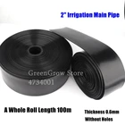 Сельскохозяйственная Основная труба для орошения, 50-100 м, 2 дюйма, толщина 0,6 мм, лента для полива сада, фермы, газона, водосберегающий шланг