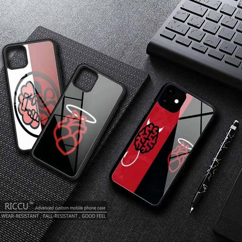 Чехол для телефона мозг сердце резиновый iPhone 13 12 11 Pro Max mini XS 6s 8 7 Plus X XR iphone чехлы