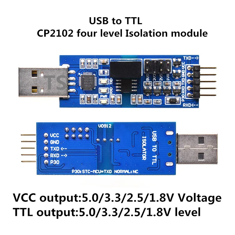 FT232/CH340/CP2102 USB для ttl USB для последовательного UART модуля FT232RL изоляции напряжения изоляции сигнала четыре уровня - Цвет: CP2102 four level