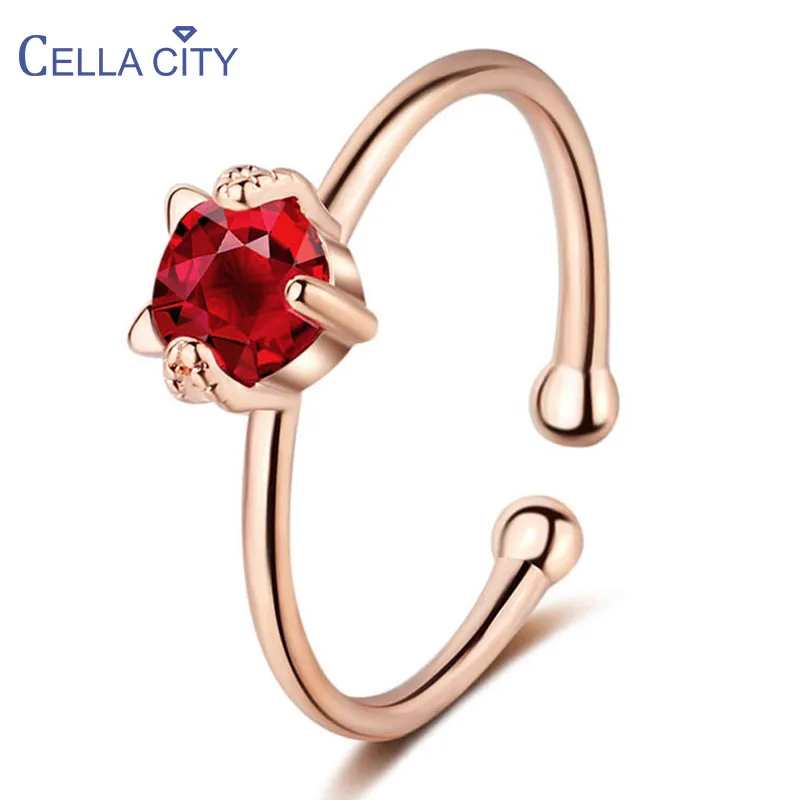 Женское кольцо с рубином из серебра 925 пробы изменяемым размером|Кольца| |