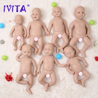 ivita silicone reborn baby doll 3 colors eyes choices lifelike newborn baby unpainted unfinished soft dolls diy blank toys kit
