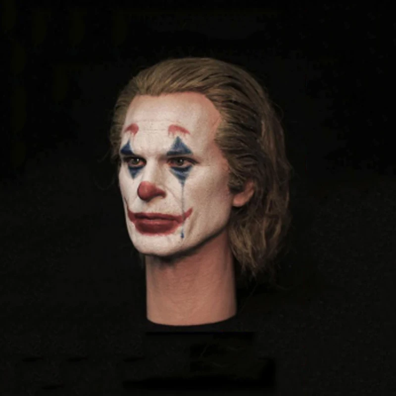 

T001 In Stock 1/6 Male Figure Accessory Joaquin Phoenix The JOKER Male Head Sculpt Carved Model with Neck for 12 inches Body