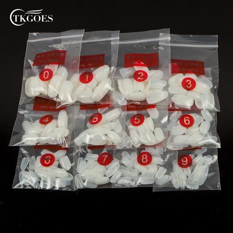 TKGOES 600 шт./упак. красивые круглые короткие Прозрачные типсы для ногтей салона с