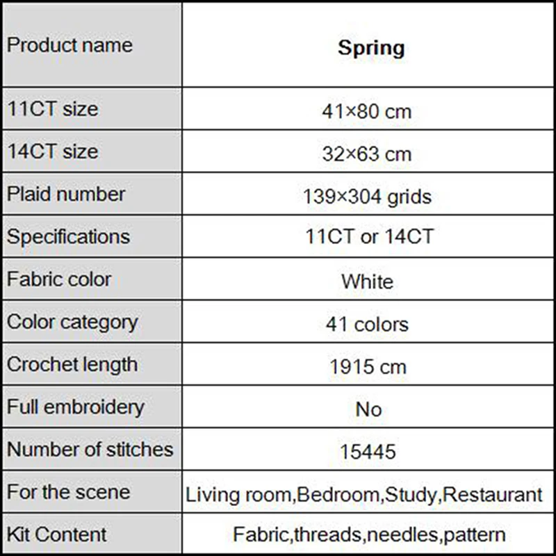 Весенняя хлопковая нить Joy Sunday Patten Набор для вышивки крестиком сделай сам 11 и 14
