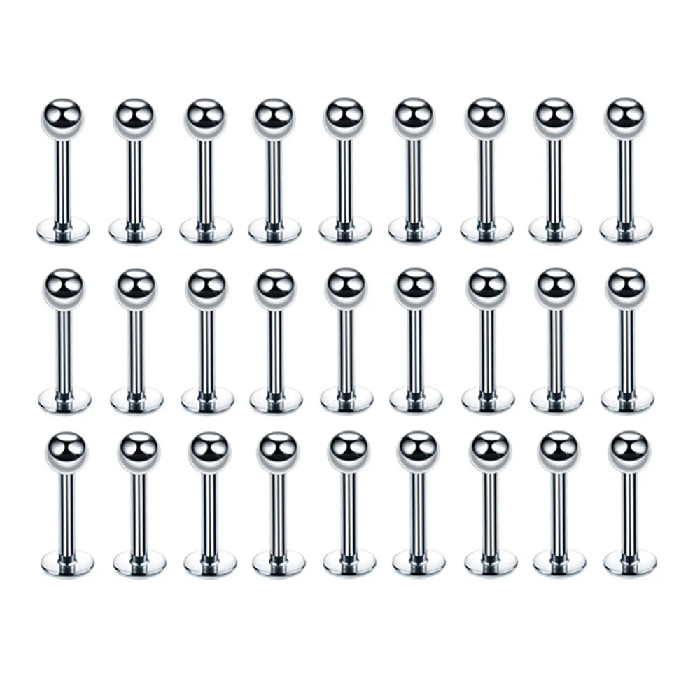 100/150/200 Pcs A Lot 16G Surgical Steel Labret Ring Lip Piercing Ear Cartilage Earrings Ombligo Body Jewelry |