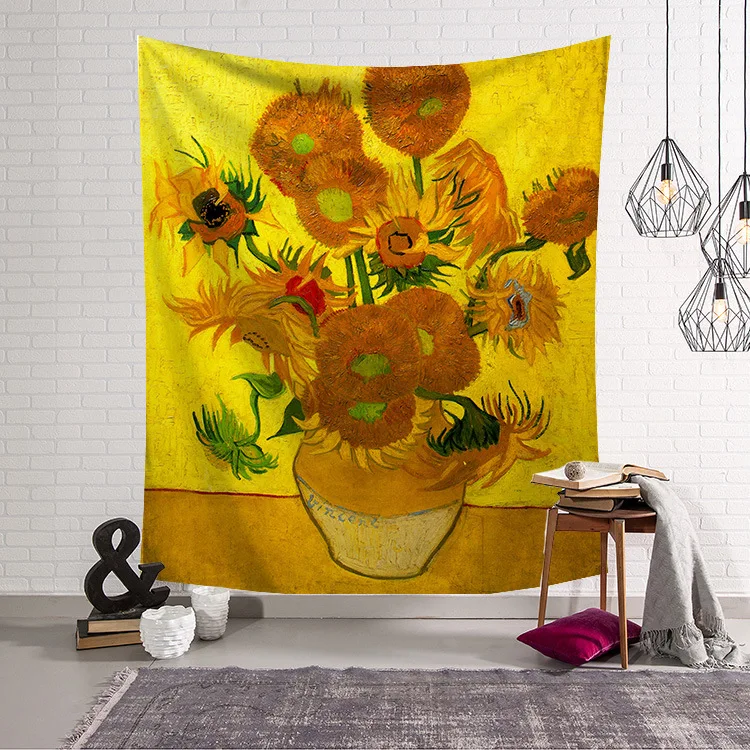 

Star Moon Night painting printing living room decoration wall hanging tapestry yoga mat carpet home decoration art