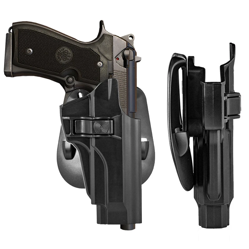 Funda de plástico-acero Beretta 92fs para pistola, accesorio para Airsoft, cinturón, remo, 360 grados, Roatable, M92