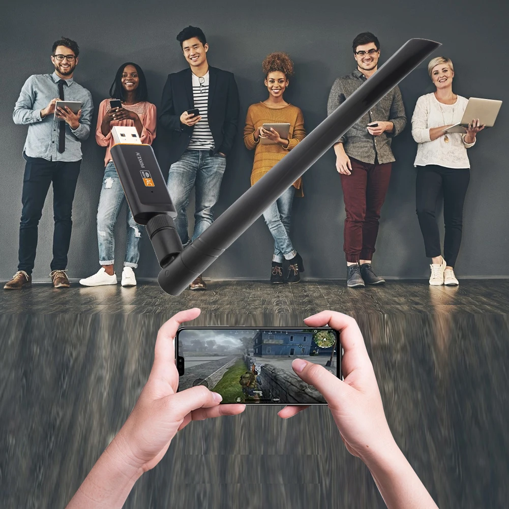 Беспроводная сетевая карта Wi-Fi 1200 Мбит/с классические цвета простая прочная