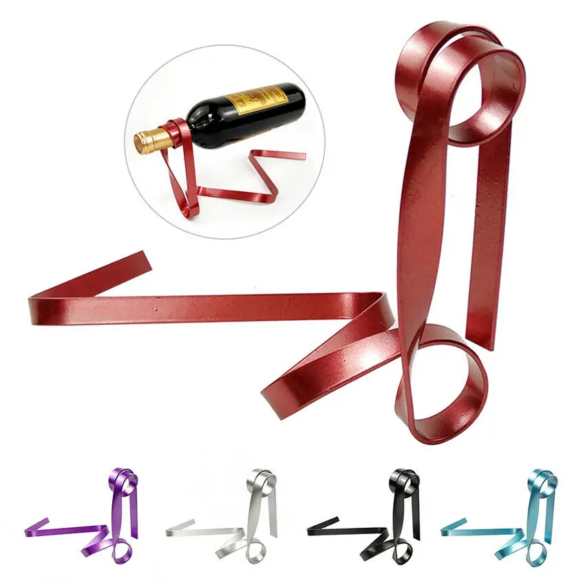 Magic Floating Colored Ribbon Wine Bottle Holder Rack Stand Bracket Art Decor Kitchen Dining Room Cellar Bar | Дом и сад