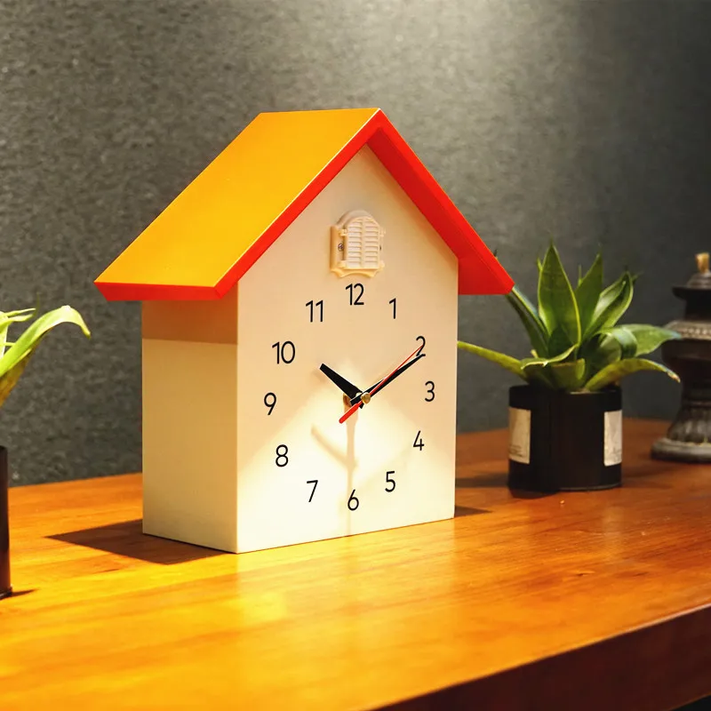 

Modern Cuckoo Clock Newspaper Clock Desk Cuckoo Table Clock Wall Clock Home School Decor Gift