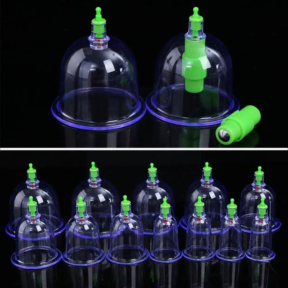 

2021 New Chinese And English Vacuum Cupping Device Box Cupping Household 12 Accessories Cupping Cans Suction Gift Thickened R4M2