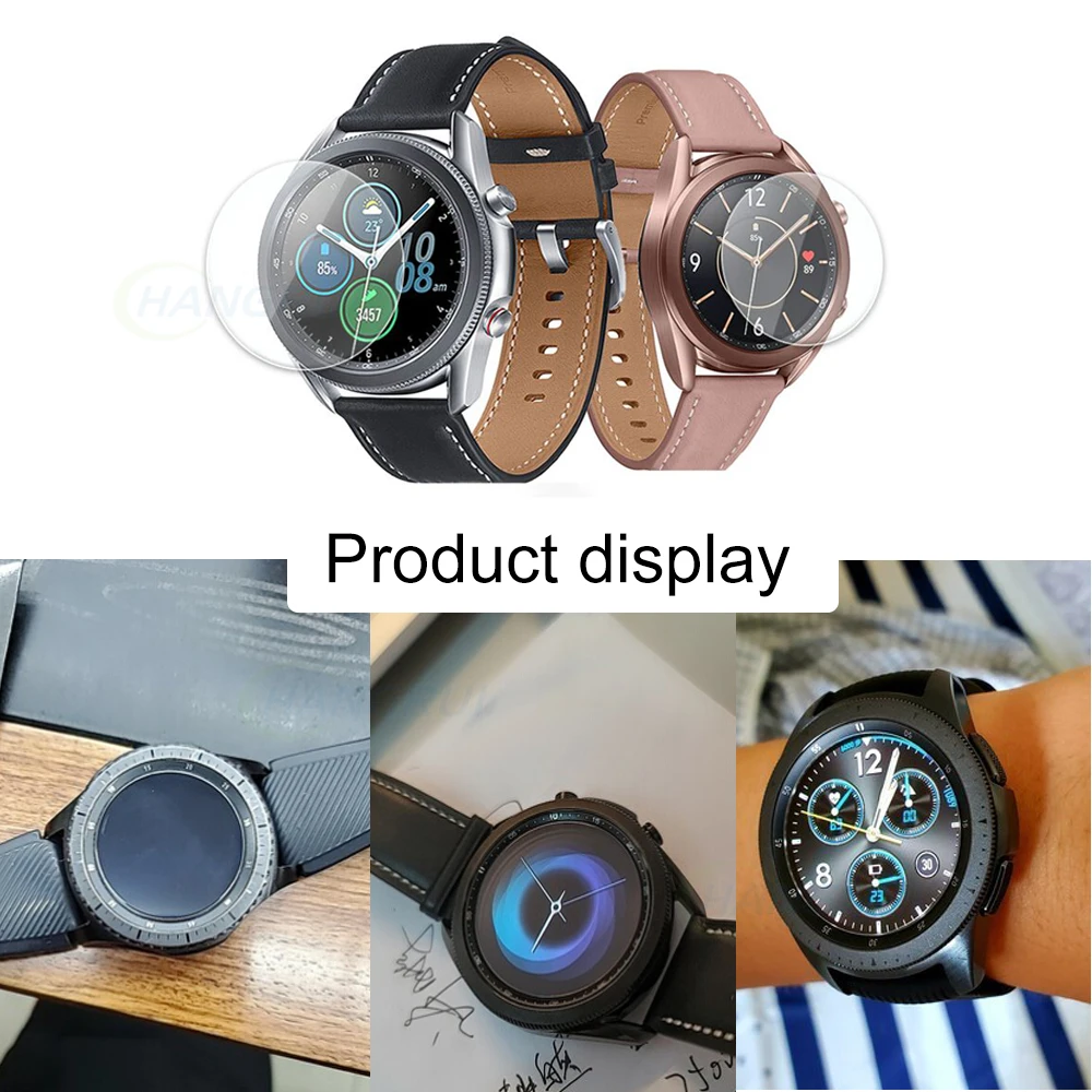 Металлическое кольцо 3 в 1 для Samsung Galaxy Watch 45 мм закаленное стекло HD R820 защитный