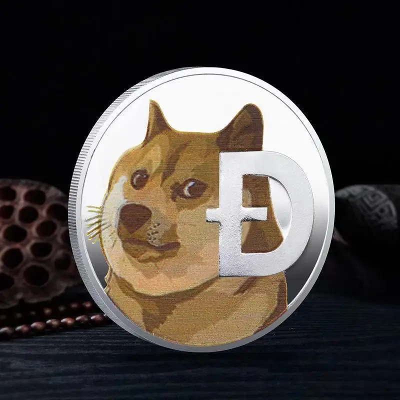 Памятные монеты Dogecoin золотистые/серебристые 1 унция с изображением милой собаки