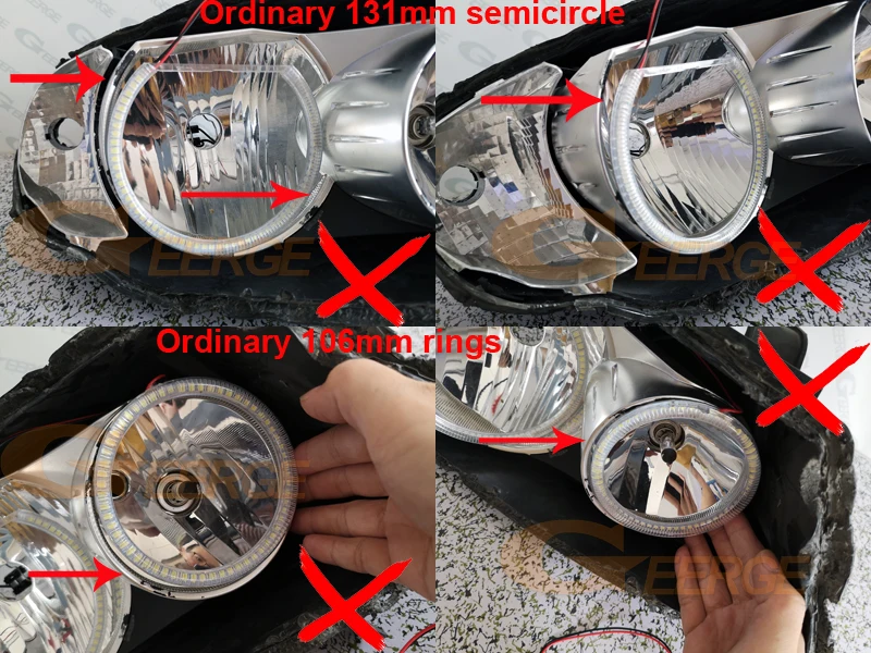 

For BMW 3 Series E90 E91 saloon touring 2005-2008 Halogen headlight Ultra bright C-Shape Style smd led Angel Eyes kit Day Light