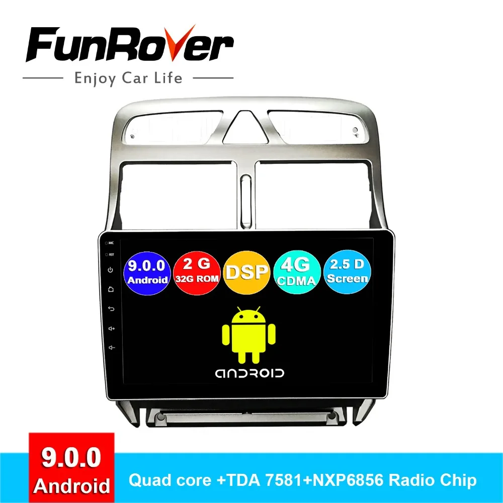 FUNROVER 2.5D + IPS Android 9 0 автомобильный dvd плеер GPS навигация Мультимедиа для peugeot 307 307CC
