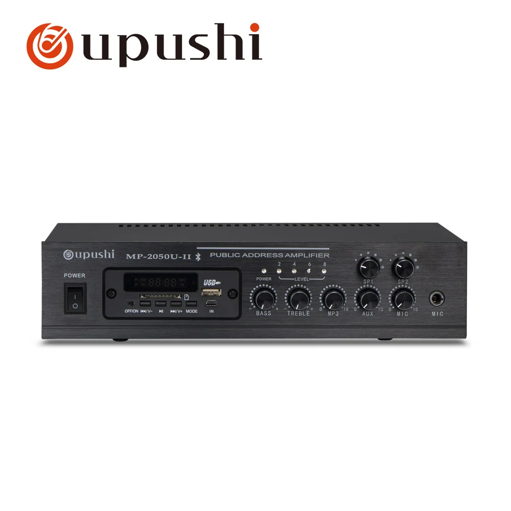 Oupushi MP-2050U-II система общественного адреса Профессиональный Усилитель постоянного давления контроль мобильного телефона USB карта воспроизведения музыки