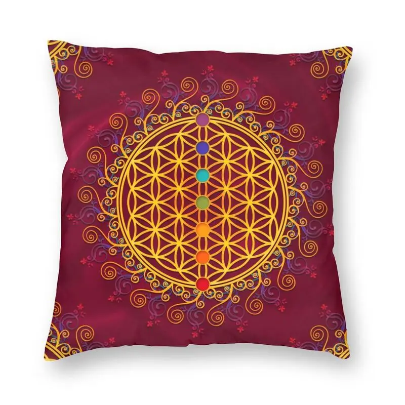 

Flower Of Life Cushion Cover 3D Print Spirituality Yoga Zen Mandala Floor Pillow Case for Car Custom Pillowcase Home Decorative