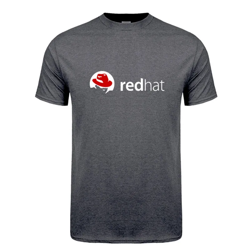 Футболка Red Hat Linux летняя Мужская хлопковая футболка с круглым вырезом и коротким