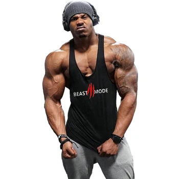 Brand Bodybuilding Clothing Fitness Mens Muscle Vest Summer Letters Print Sleeveless Shirt Gyms Stringer Tank Top Men Tanktop 1