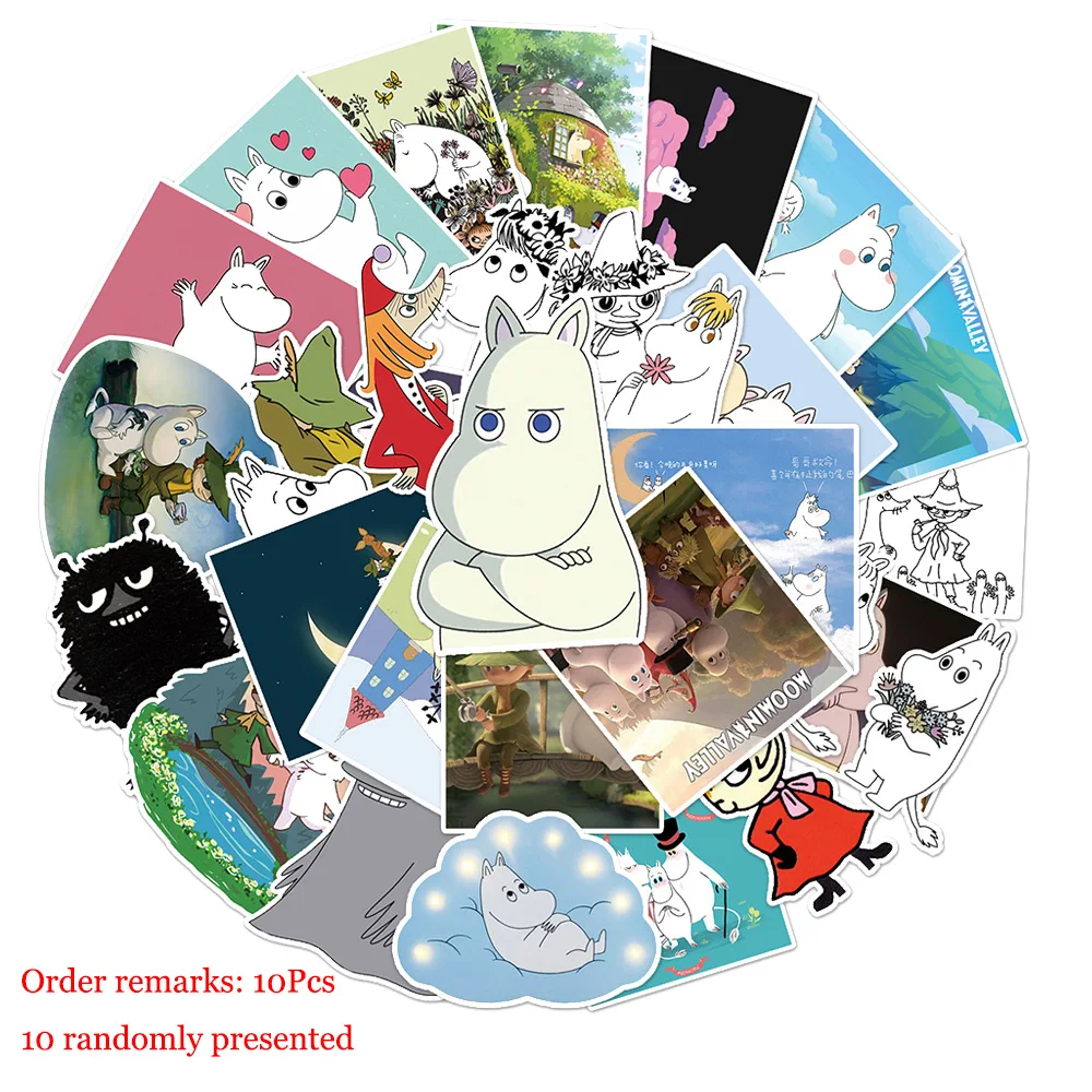 10/30/50 Pcs Cartoon Animal Hippo Fairy Tales Poster Stickers Fridge Phone Laptop Luggage Wall Notebook Graffiti Toys Gifts