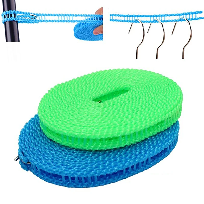 

3M/5M Anti-Slip Clothesline Portable Outdoor Windproof Clothesline Travel Retractable Rope Washing Line Drying Clothes Hanger