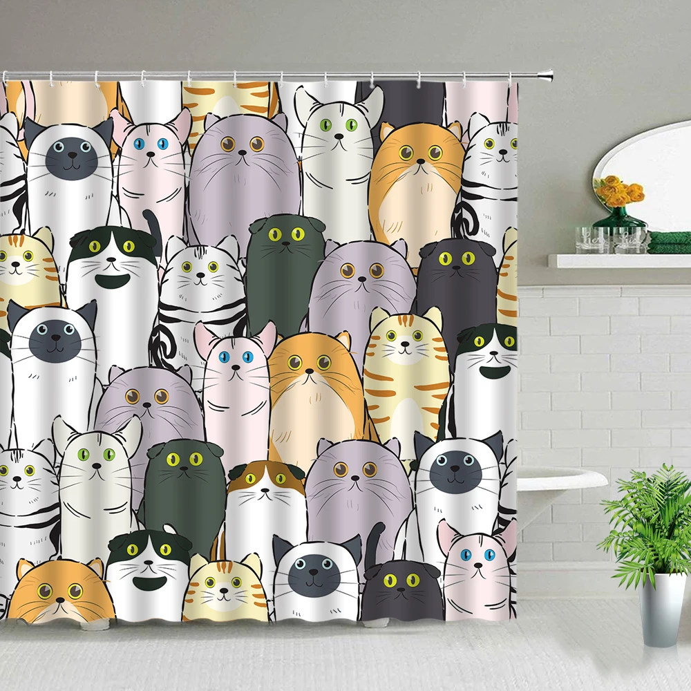 

Kids Favorite Bathroom Decorative Shower Curtains Waterproof Polyester Fabric Bath Curtain Animal Cartoon Owl Printing Curtain