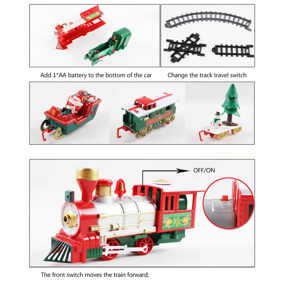 

2020New Christmas Electric Rail Car Train Toy Children's Electric Toy Railway Train Set Racing Road Transportation Building Toys