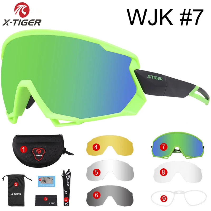 Colors 07 X-TIGER Wind Cycling Glasses 5 Lens Polarized Outdoor Sport Bicycle Glasses MTB Mountain Bike Sunglasses Goggles Cycling Eyewear - Цвет: Colors 07