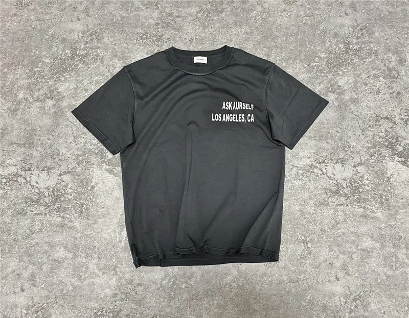 Oversized Askyurself T Shirt Men Women 1:1 High Quality T-shirt Vintage Dog Head Print Nice Washed Tee Tops |