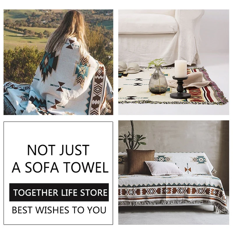 Geometric Blanket Aztec Sofa Cover Stylish Nordic Bedspreads Reversible Throw Blankets for Couch Floor Rug Koce Home Decoration | Дом и сад