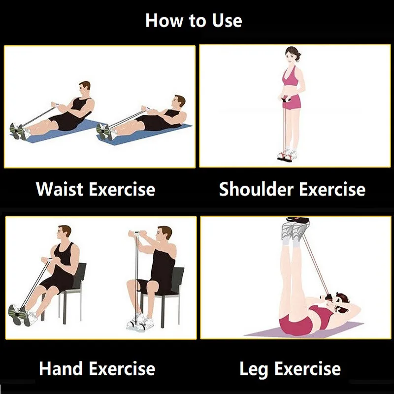 Четырехтрубчатые эластичные ленты для фитнеса латексный Педальный Тренажер ног