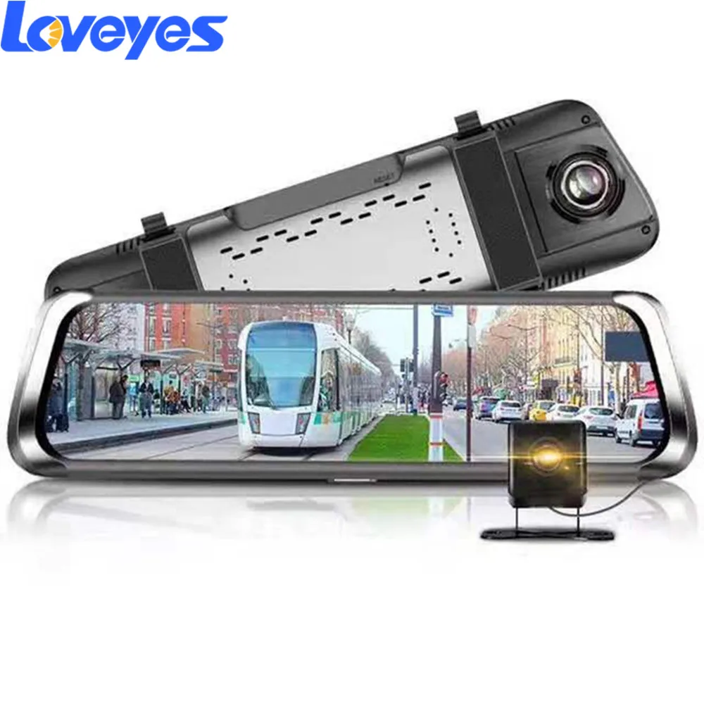 

Зеркало-видеорегистратор 10 ''с сенсорным экраном и двумя камерами