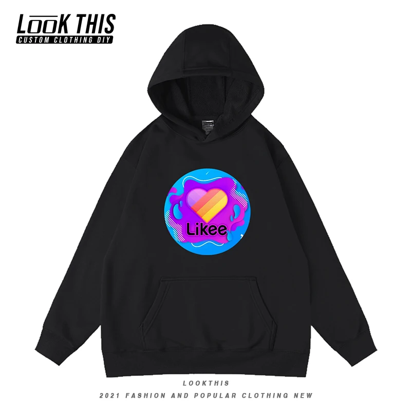 

LIKEE Unicorn Men's Hoodies Sweatshirt New Heart Print Cute Fashion Men Hip Hop Pullover Hot Male Oversized Hooded Teen Tops