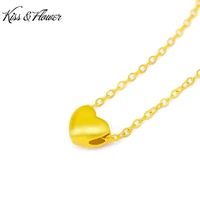kissflower nk43 fine jewelry wholesale fashion woman girl birthday wedding gift vintage matte heart 24kt gold pendant necklaces