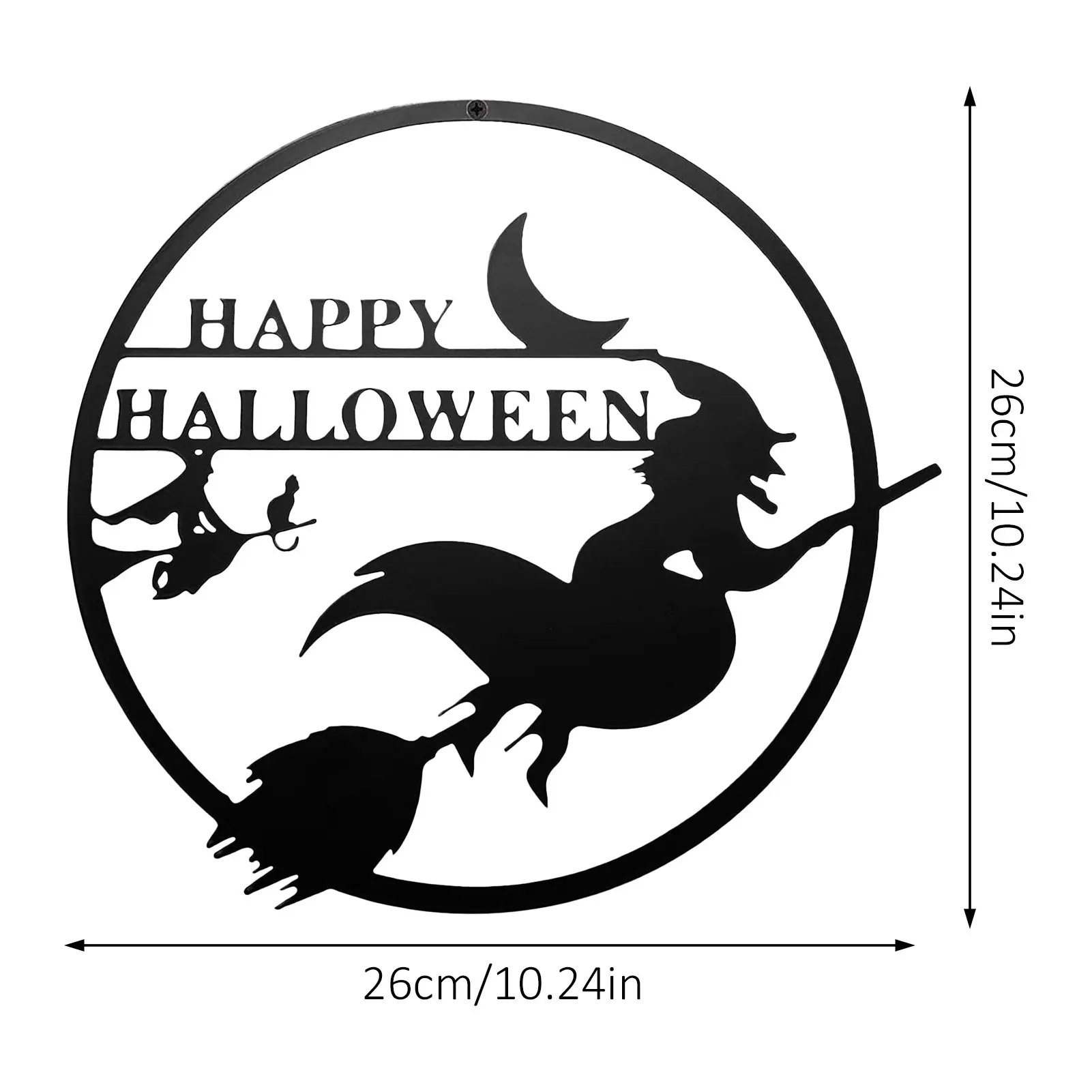 Ведьма на бромпе металлическое искусство Счастливый Хэллоуин настенное